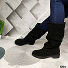 Замшеві зимові чоботи на невеликих підборах, фото 5