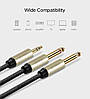 Кабель аудіо Ugreen 3.5 mm to 2х 2pin 6.35 mm F/M адаптер 2M Black (AV126), фото 4