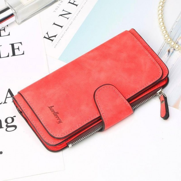 Жіночий гаманець портмоне клатч Baellerry Forever Large N2345 замшевий (Червоний)