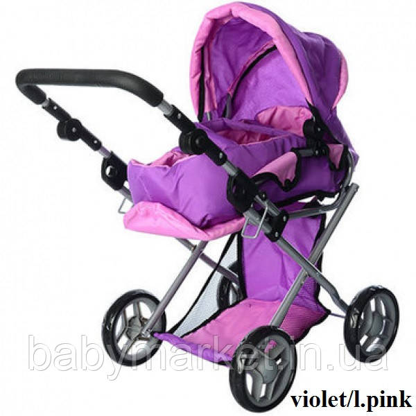 Коляска для ляльок Melogo 9379/029 (violet/l.pink)