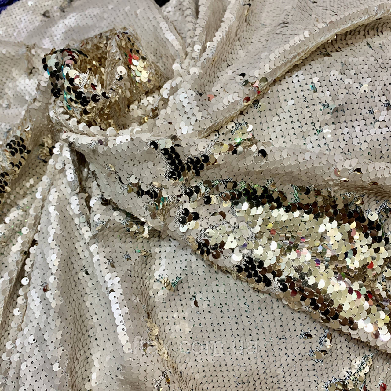 Паєтки Двосторонні Крем Золото, фото 1