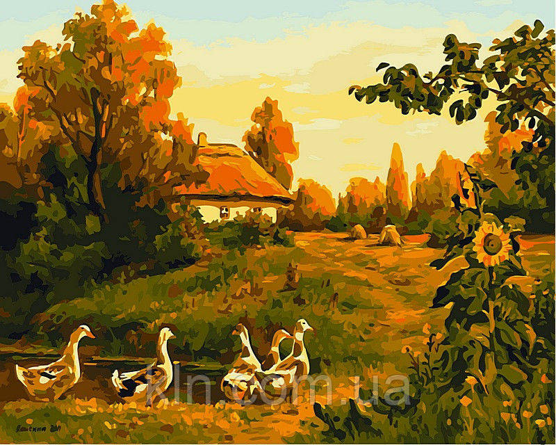 Картина за номерами Babylon VP495 Захід сонця в селі 40 х 50 см, фото 1