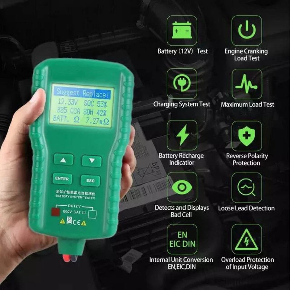 Тестер автомобільних акумуляторів DY219 12V Car Battery Tester