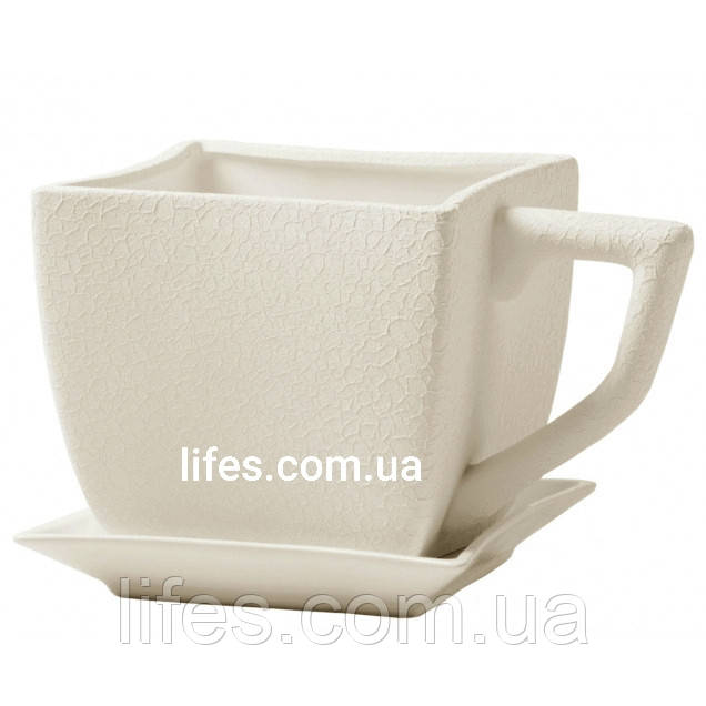 Вазон Чашка бежевий шовк 2.5 л