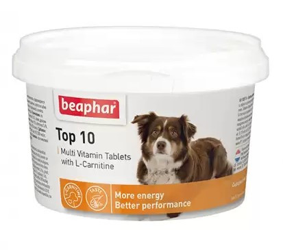 Beaphar Top 10 Dog з L-карнітином 180 таблеток вітаміни для собак (12542)