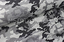 Тканина бавовняна камуфляж сіро-чорніх тонів No1762