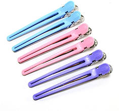 Затискач для волосся перукарський (пластик + метал)