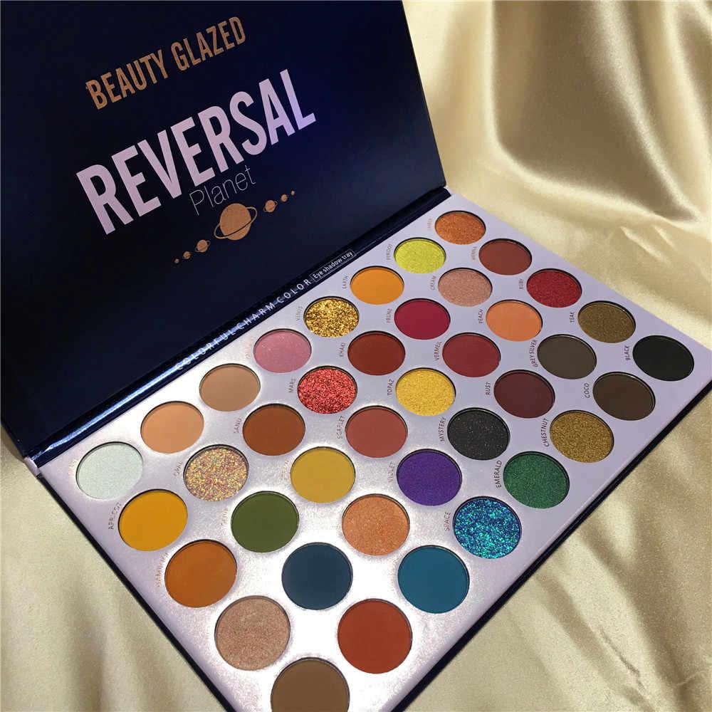 Палітра тіней для повік BEAUTY GLAZED Reverse Planet, 40 кольорів, матові блискучі тіні для повік водостійкі