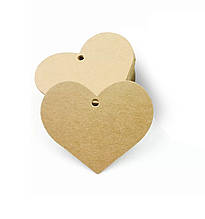 Бірка для подарунків Серце для hand made упаковки картонна крафт
