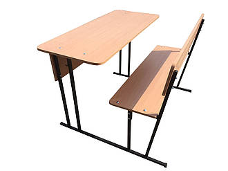 Шкільна парта двомісна моноліт. Стіл та стілець учнівський у клас. Меблі для школи