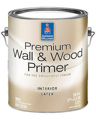 Ґрунтовка латексна Premium Wall&Wood Primer, White, (3,78 л). Sherwin-Williams