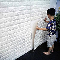 Самоклеючі 3D панелі під білу цеглу 700х770мм