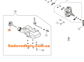 Кришка бензобака для мотокоси Oleo-Mac BCH 25 T (BF000024R)