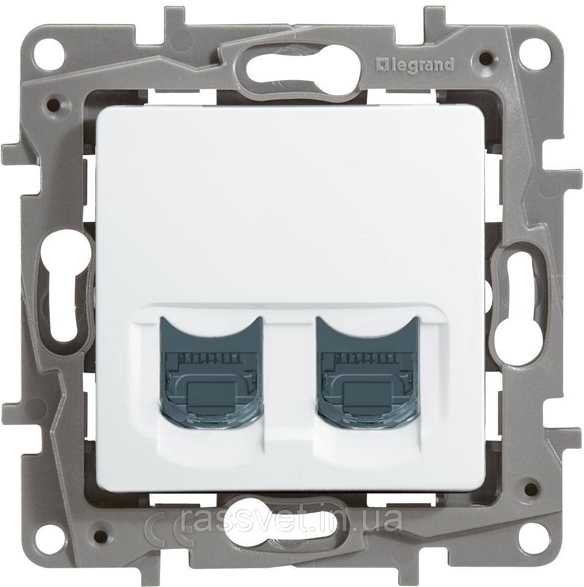 Розетка Legrand Etika, 2xRJ45, UTP, 5е cat, білий (672255)