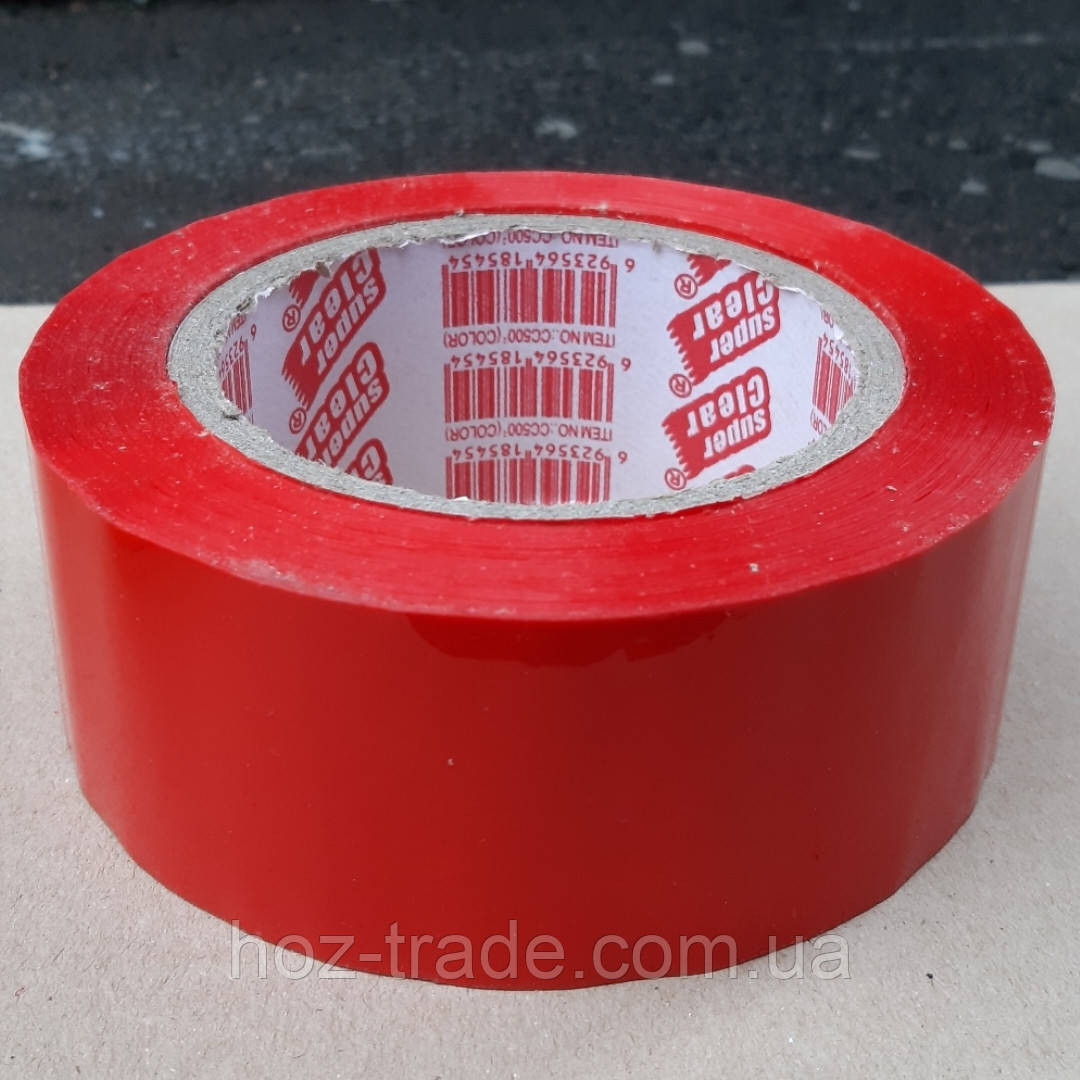 Червоний  скотч Super Clear 125 м./45 Суперлипкий!