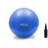 Фітбол з насосом 4FIZJO 65 см Anti-Burst синій для фітнесу, тренувань (4FJ0030)