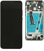 Дисплей модуль тачскрин Huawei P30 Lite черный оригинал 48MP в рамке Midnight Black