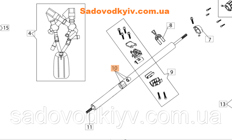 Труба (штанга) для мотокоси Oleo-Mac BCH 25 T (BF000014R), фото 1