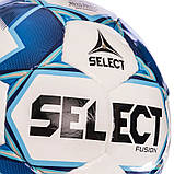 М'яч футбольний No5 SELECT FUSION IMS (білий-блакитний), фото 4