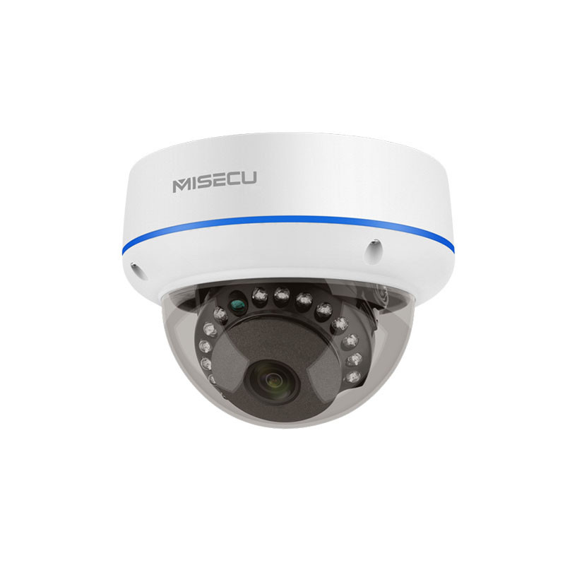 IP POE камера купольна вулична провідна зі звуком 2K POE IP MiSecu DM13EP, 5Мп, ONVIF, 12/48 В, фото 1