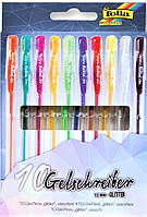Набір гелевих ручок Gel-Pens Gliter 10шт., Folia 1913