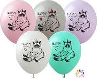 Воздушные шарики Happy Birthday "Котэ" 12" (30 см)