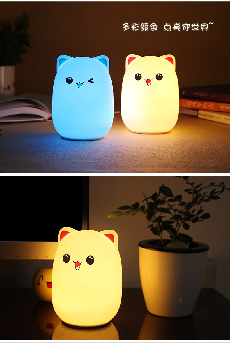 Ночной светильник силиконовый Котик Light Cat c аккумулятором - фото 3 - id-p1287091440