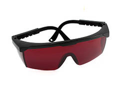 Окуляри червоні підсилювальні захисні для лазерного рівня , нівеліра , далекоміра