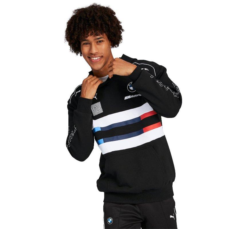 Худі толстовка спортивна чоловіча Puma BMW M Motorsport Street 595181 01 (чорний, бавовна, BMW, логотип пума)