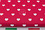 Бязь із білими сердечками 3 см на червоному тлі №400, фото 2