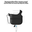 Силіконовий чохол для AirPods Promate VeilCase з карабіном Black (veilcase.black), фото 4