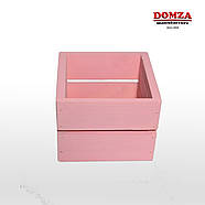 Ящик деревянный розовый, 12х12х10 см, фото 4