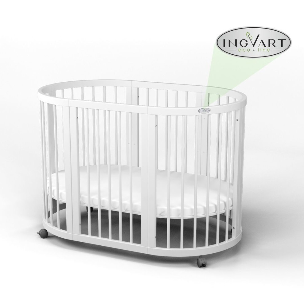 Овальна ліжечко-трансформер з іонами срібла Smart Bed ROUND 9-в-1 серії "ECO LINE" + SILVER