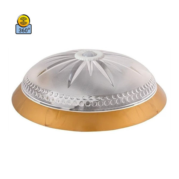 Світильник стельовий ERKA 1149D-G прозорий/золото з датчиком руху