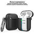 Силіконовий чохол для AirPods Promate GripCase з карабіном Black (gripcase.black), фото 6