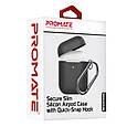 Силіконовий чохол для AirPods Promate GripCase з карабіном Black (gripcase.black), фото 7