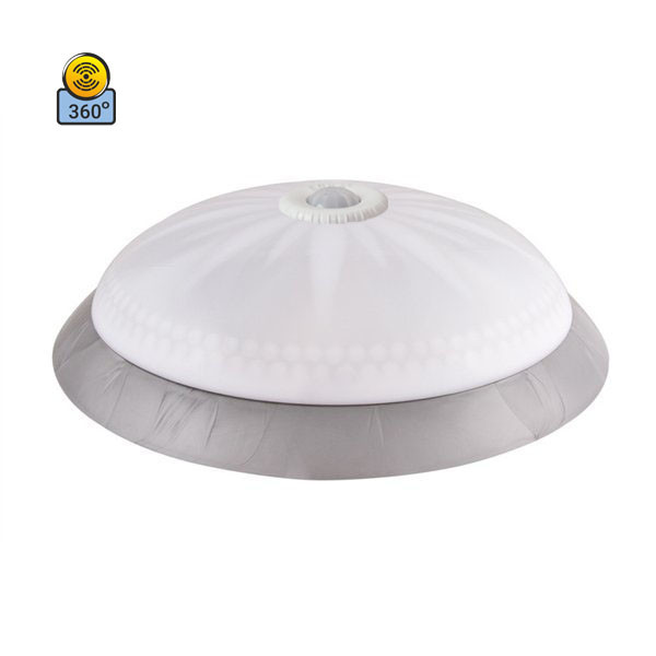 Світильник стельовий ERKA 1149D матовий/срібло з датчиком руху