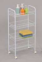 Етажерка 4-рівнева на коліщатках Onder Mebli (SR-1781-WT)