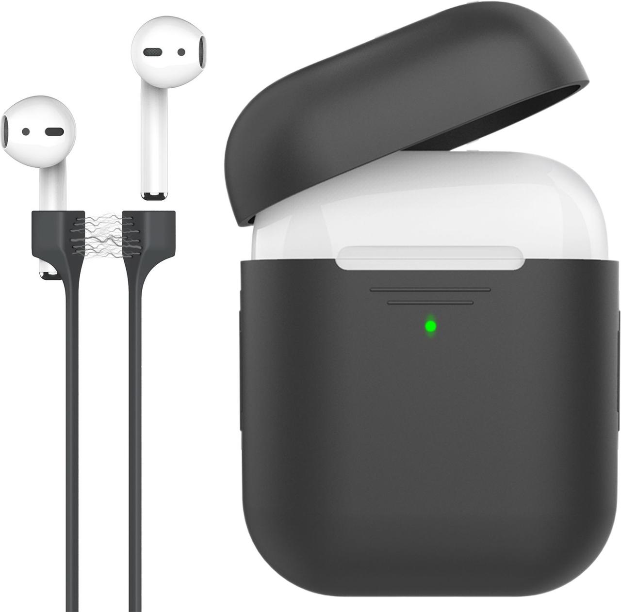 Силіконовий чохол для AirPods Promate PodKit з магнітним ремінцем Black (podkit.black)