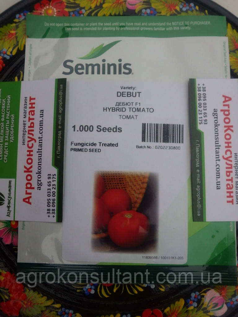 Насіння томата Дебют F1 (Seminis), 1 000 насінин — ранньостиглий (57-60 днів), детермінантний, середньорослий