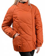 Демисезонная женская куртка. Женская куртка-одеяло. Модная яркая молодежная куртка. Модная женская куртка 44, терракот