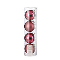 Елочные стеклые шарики 4 шт, 10 см, "House of Seasons", цвет розовый