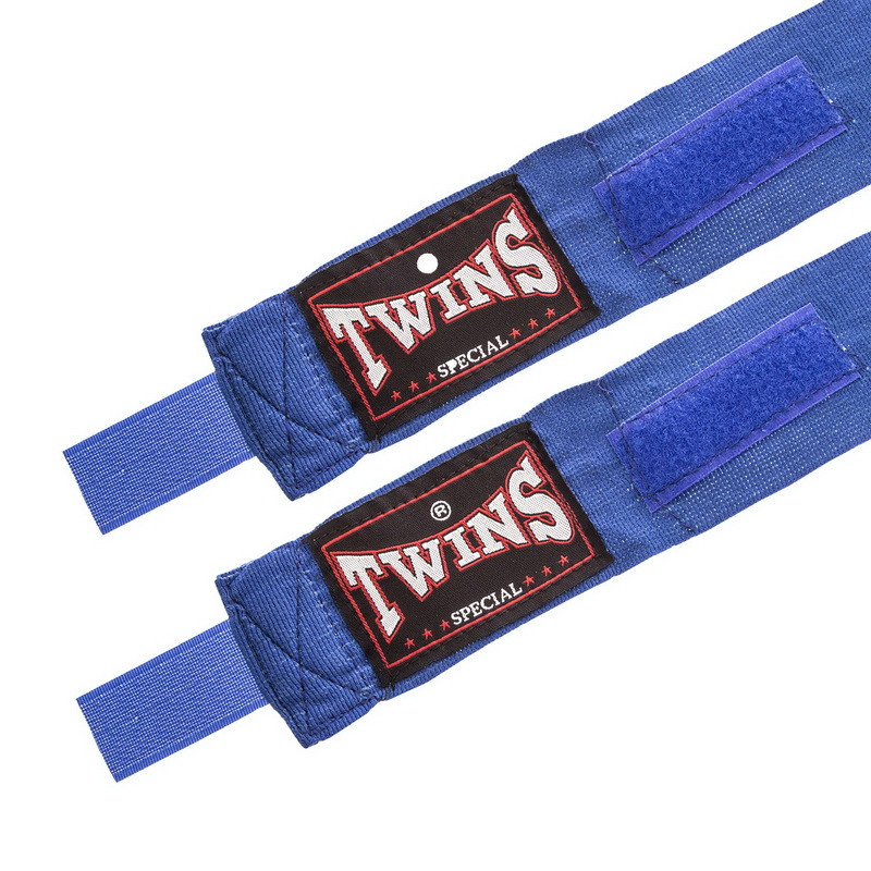 Спортивные бинты для бокса 3 метра TWINS хлопок с эластаном TW-2230, Синий - фото 2 - id-p1287218368