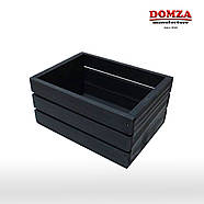 Ящик дерев'яний чорний, 20х13,5х10 см, фото 2