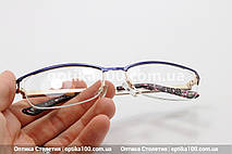 Напівобідкова вузька жіноча фіолетова оправа для окулярів для зору на жилці, фото 2