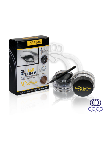 Набір гелевих підводок для очей і брів l'oreal Gel eyeliner 2 in 1