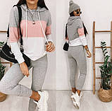 Стильний жіночий костюм у спортивному стилі з капюшоном, фото 2