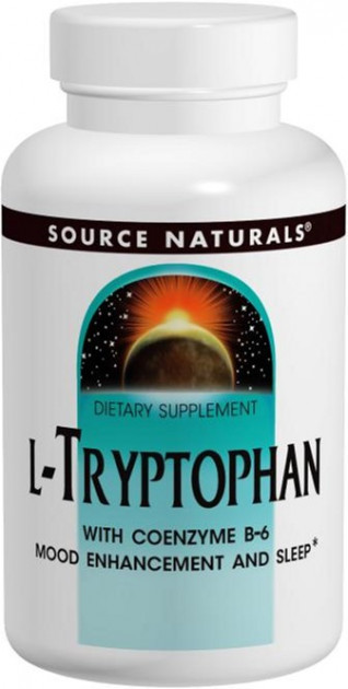 L-Триптофан + В6, 500 мг 60 таб Антидепрессанты натуральное снотворное Source Naturals USA - фото 1 - id-p349668052