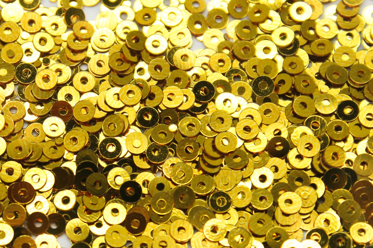 Паєтки круглі 3 мм 25 г Золото, фото 1