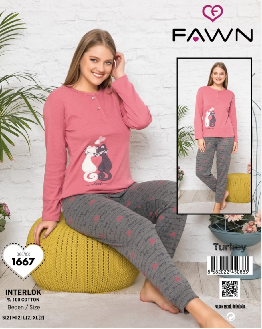 Піжама з довгими штанами, інтерлок. Fawn1626, фото 1